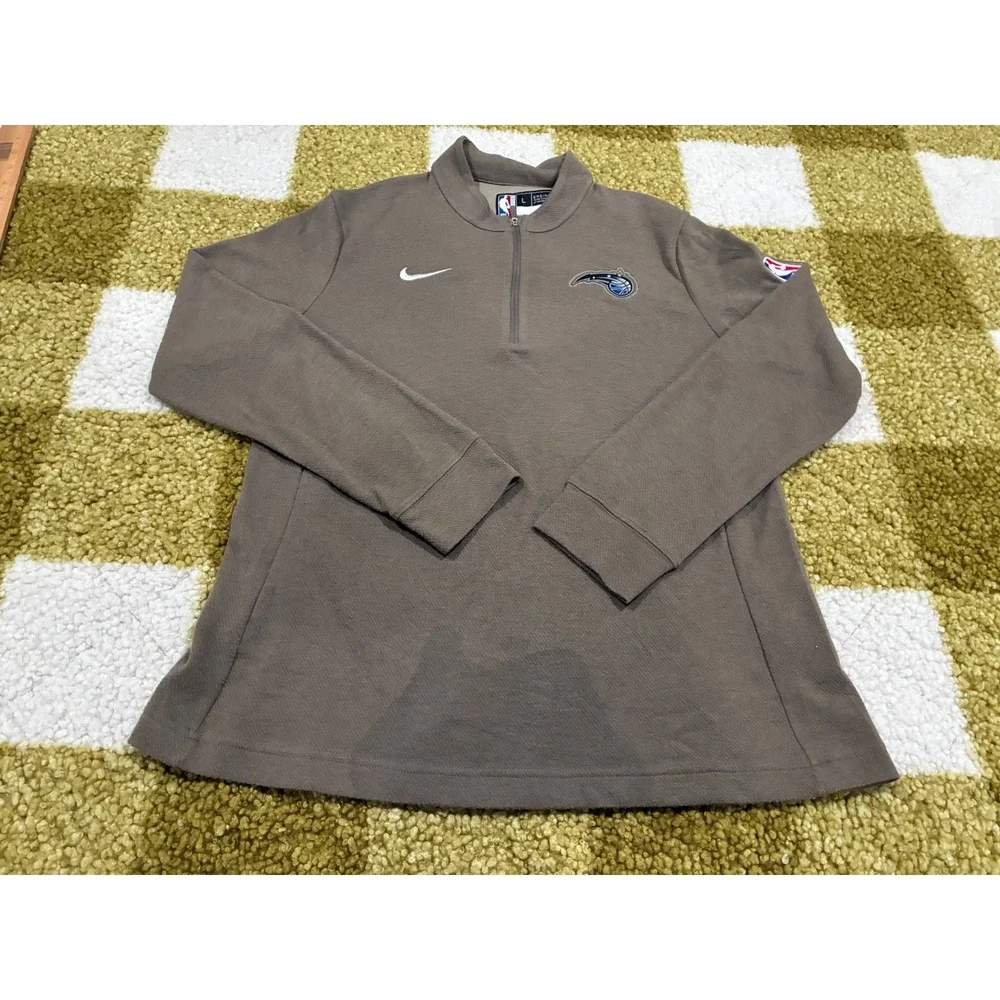 Nike Orlando Magic NBA Dri-FIT Quarter Zip Pullover Brown Mens Large L 0345